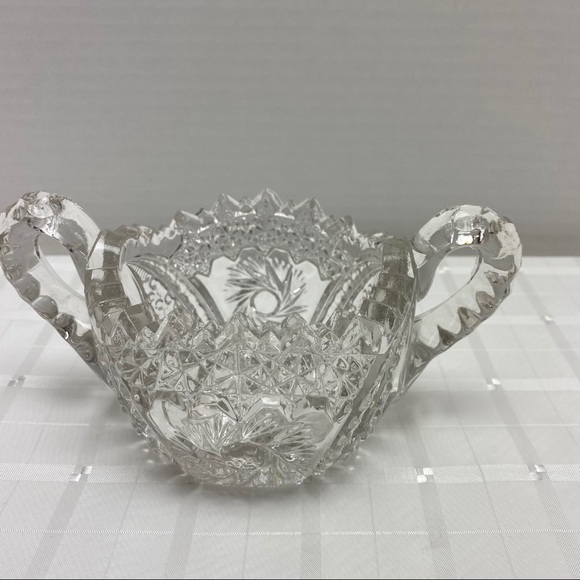ABP Brilliant Cut Glass Double Handled Sugar Bowl - Picture 1 of 5